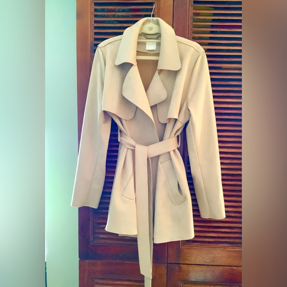SOLD:  H&M Faux Suede Belted Jacket - Picture 1 of 3